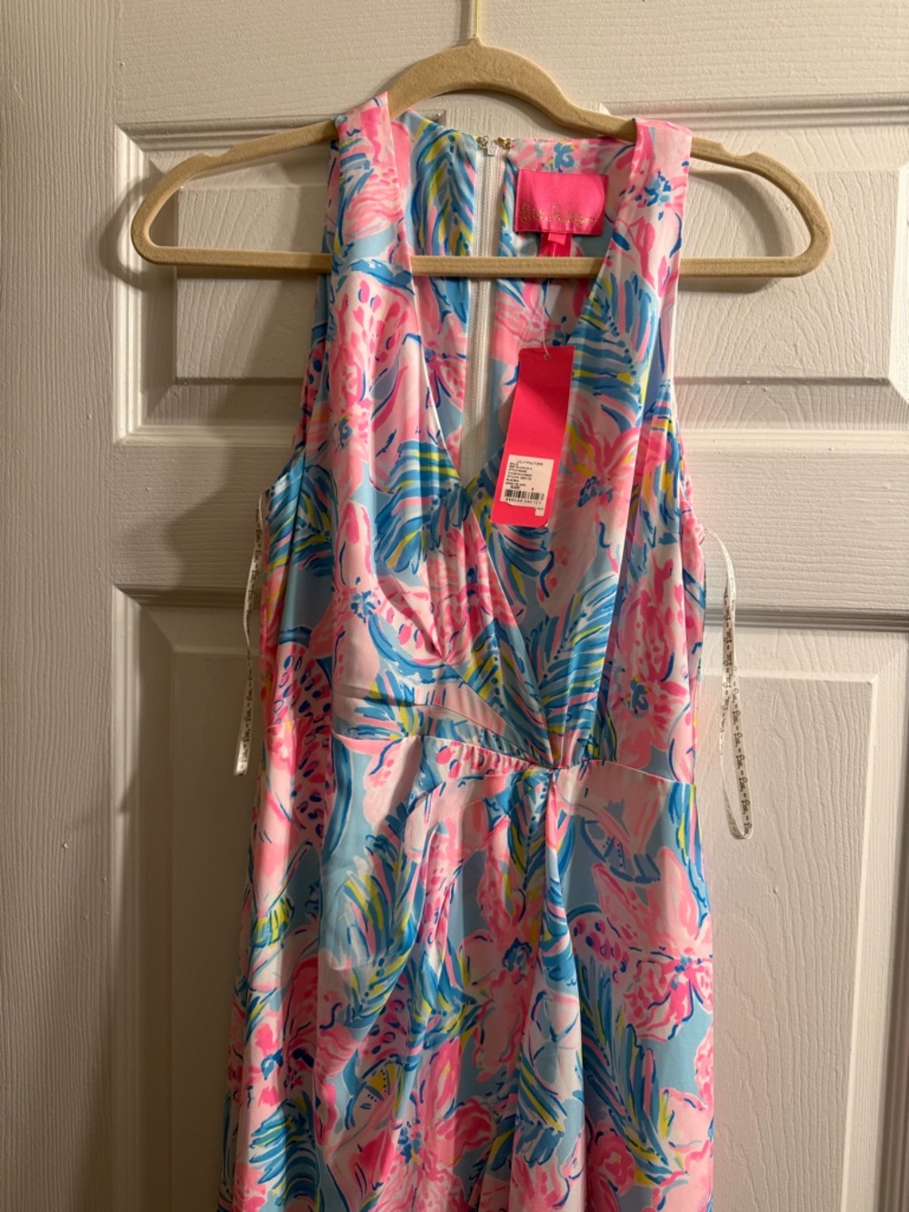 Lilly Pulitzer Pink, Blue & Yellow Floral Maxi Dress